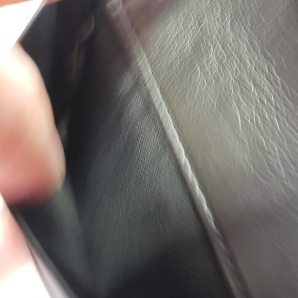 Coach Men's Black Gray Leather Small Bifold Wallet Card Holder Compact Unisex - Picture 5 of 9